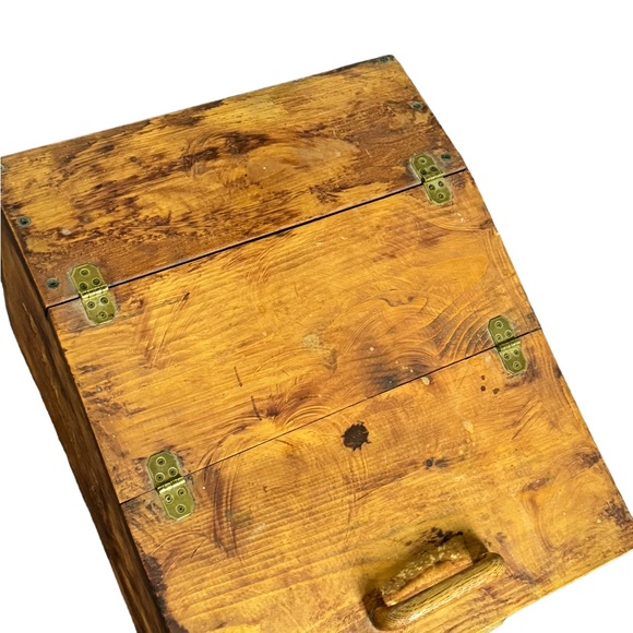 Vintage wooden brown  bread box - Picture 8 of 12